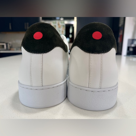 Kiton Men’s Suede-Trim Leather Logo Sneakers White Size 12 MSRP $1,000 (w/ COA) - Picture 8 of 14